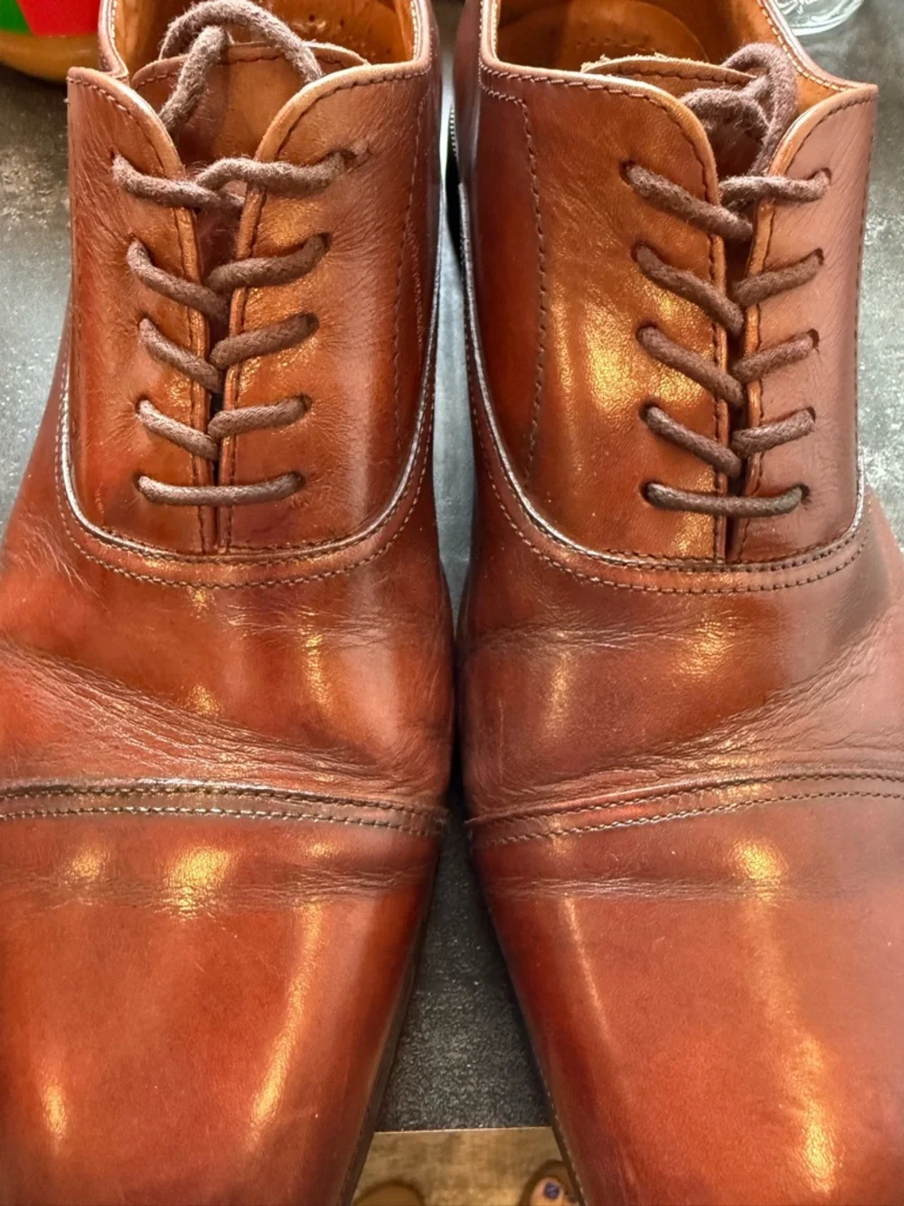 Florsheim Chestnut Brown Cap-Toe Oxford Dress Shoes‎